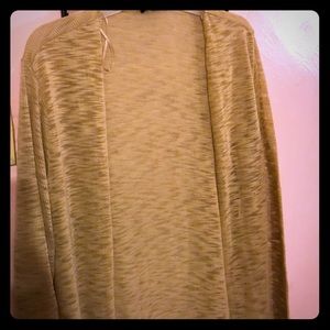 Long creme colored cardigan with slits